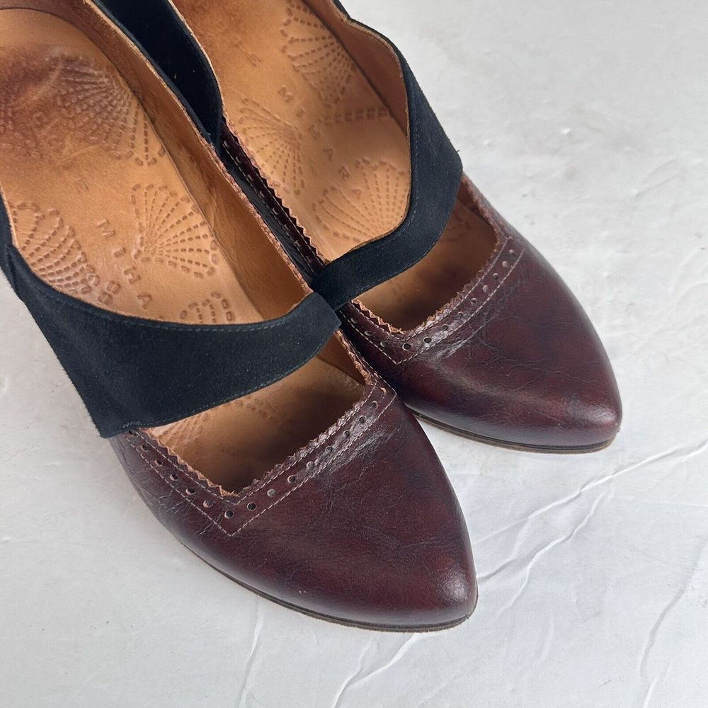 Chie Mihara Leather Loafer Velvet Mary Janes Two Tone Pointed Toe US 6 | EU 36 - Picture 9 of 15